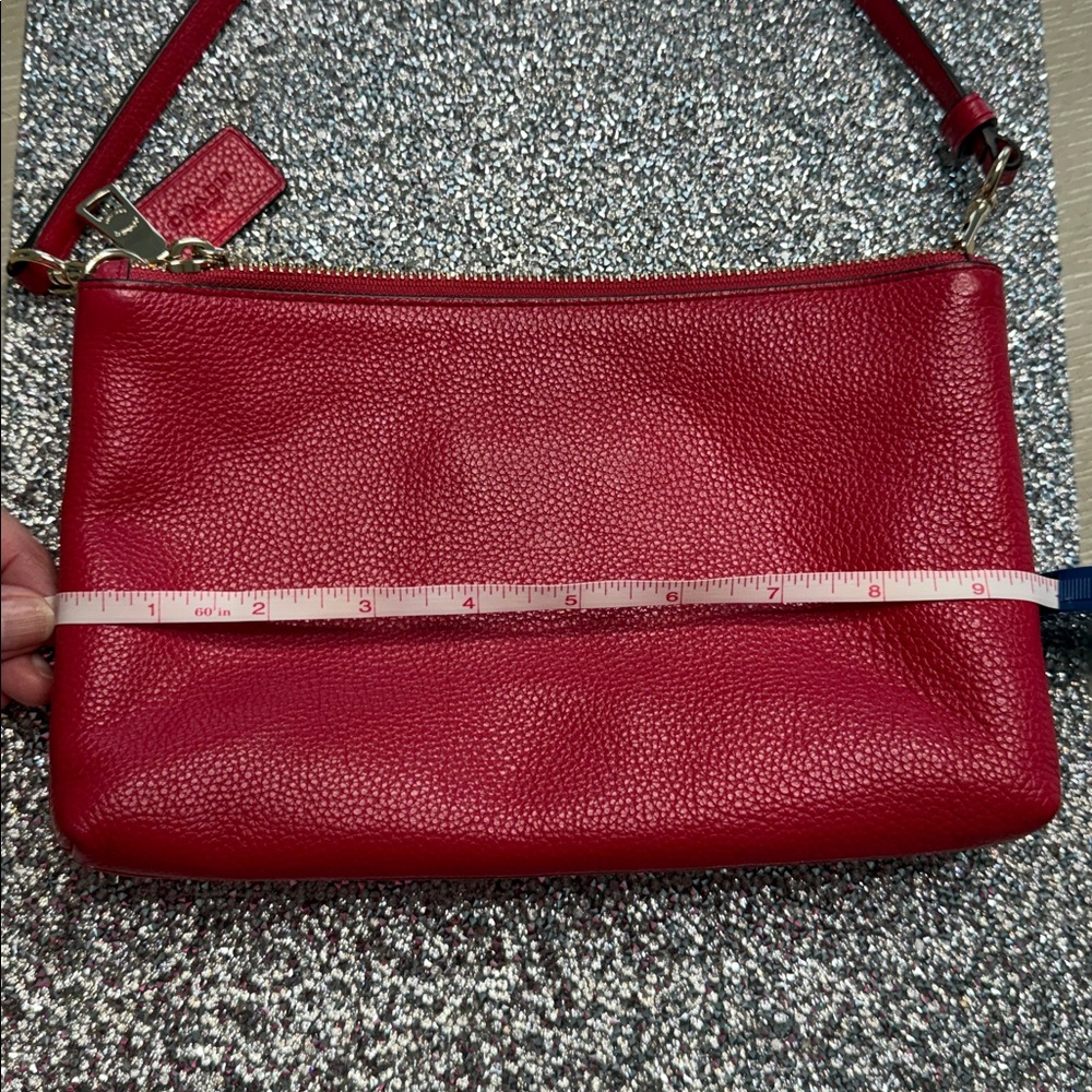 Coach Pebble Leather Cherry red Crossbody Bag - Picture 7 of 12